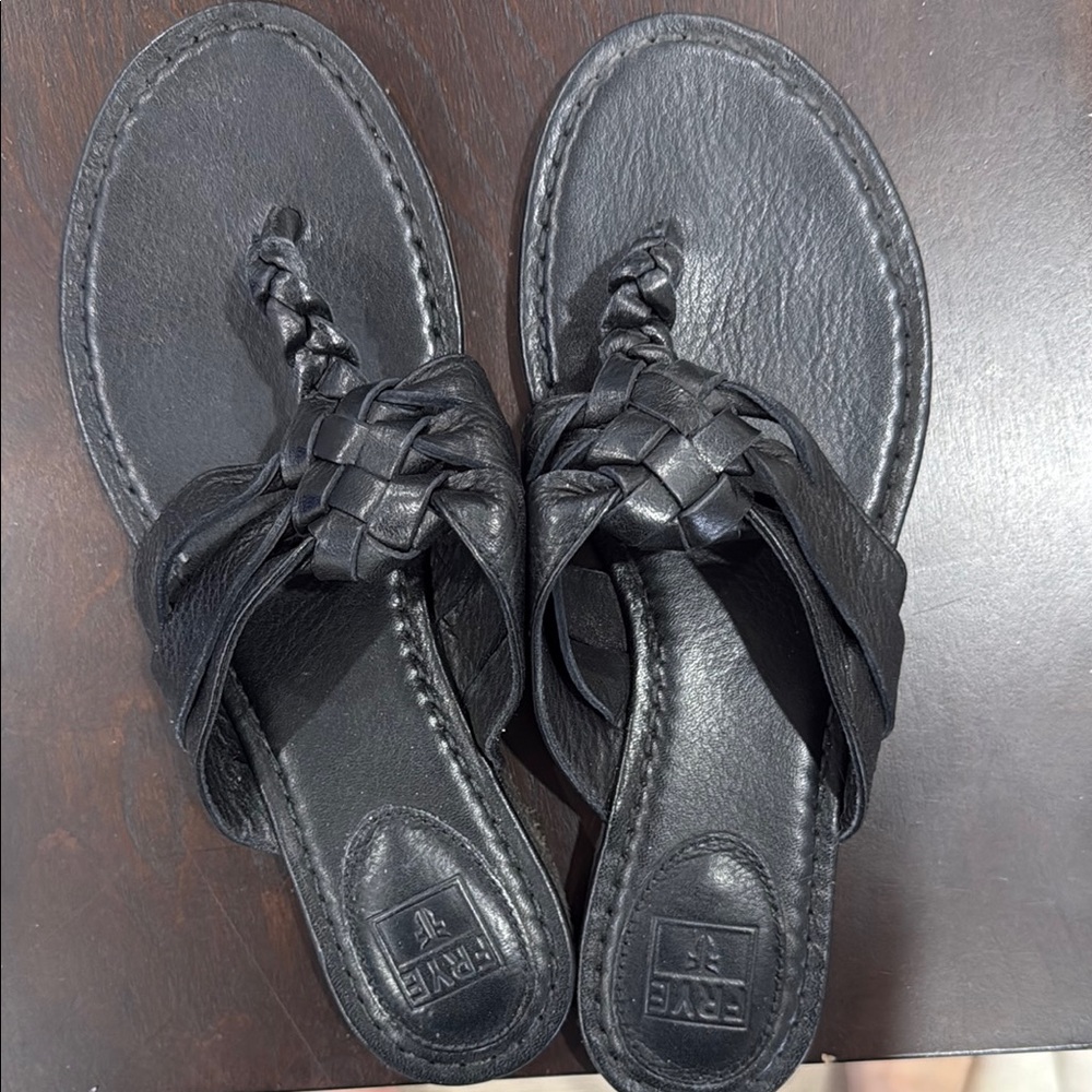 Frye Black Sandals with Crisscross Straps